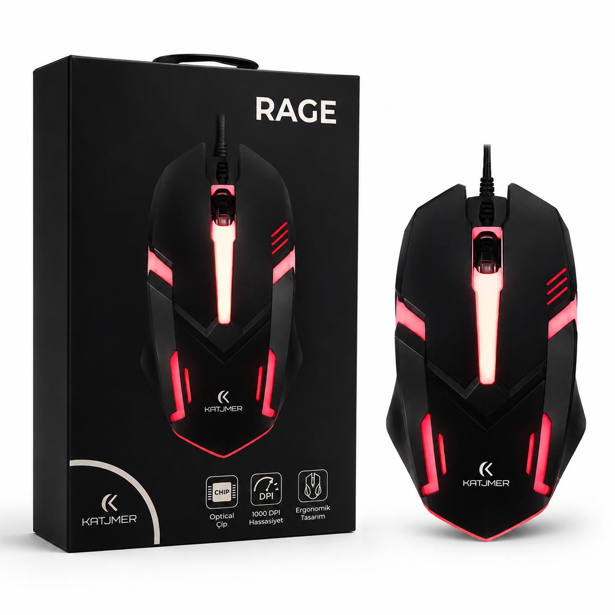 RAGE KABLOLU OYUNCU MOUSE 
